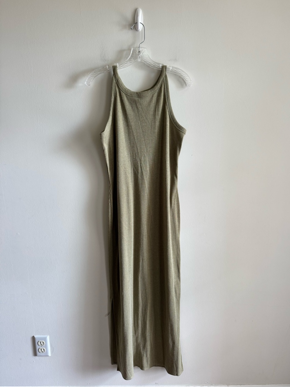 A New Day Sage Green Ribbed Dress